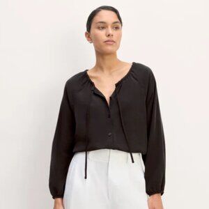 Everlane - The Gathered Shirt in Butterlite - Black - Size S - New with Tags!
